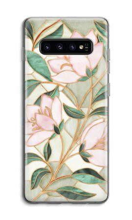 Orange stained glass flower