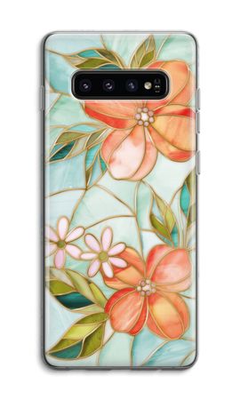 Orange stained glass flower