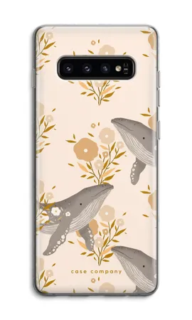 Floral Whales, Samsung Galaxy S10 4G pehmeä kotelo