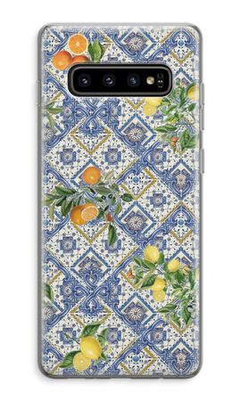 Blue tiles, lemons and oranges - small