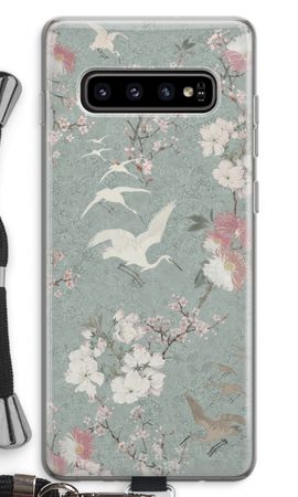 Japanese crane birds blossom