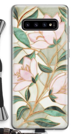 Orange stained glass flower