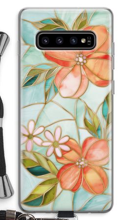 Orange stained glass flower