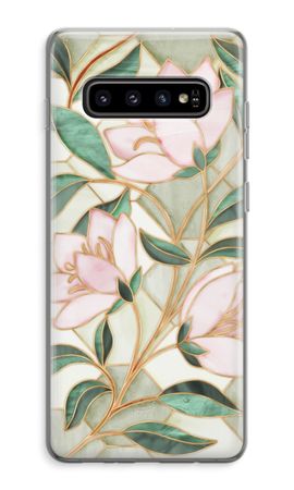 Orange stained glass flower