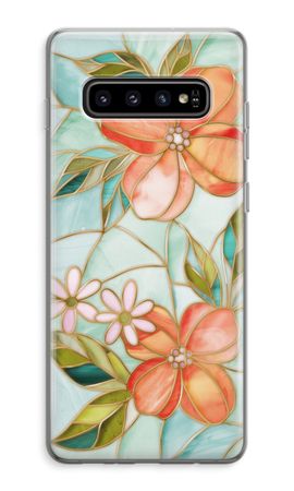 Orange stained glass flower