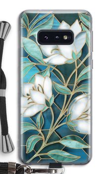 Blue stained glass flowers