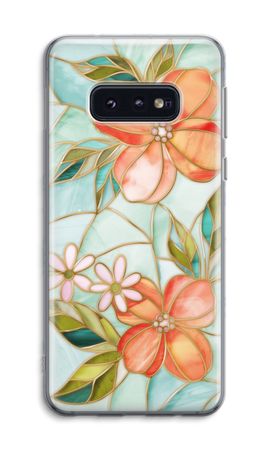 Orange stained glass flower