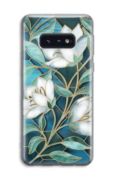 Blue stained glass flowers