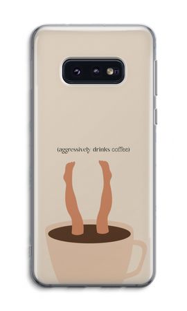 Aggressively drinks coffee