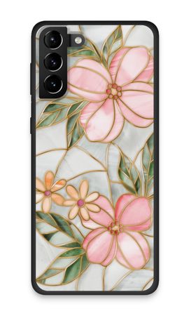 Orange stained glass flower