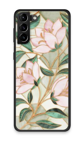 Orange stained glass flower