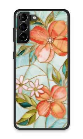 Orange stained glass flower