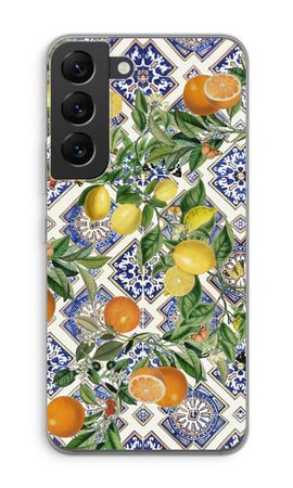 Blue tiles, lemons and oranges