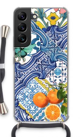 Blue tiles and oranges