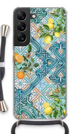 Blue tiles, lemons and oranges