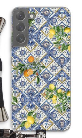 Blue tiles, lemons and oranges - small