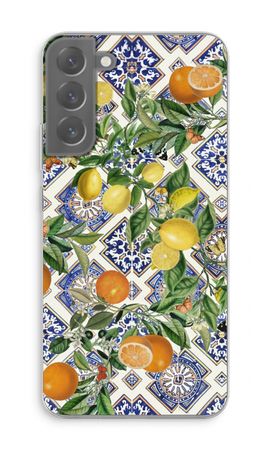 Blue tiles, lemons and oranges