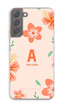Tropical Pink Flowers Monogram