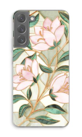 Orange stained glass flower