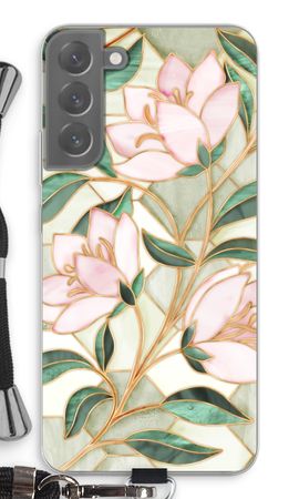 Orange stained glass flower