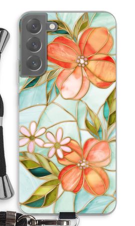 Orange stained glass flower