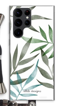 Tropical watercolor leaves