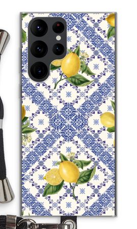 Blaue Fliesen und Zitronen