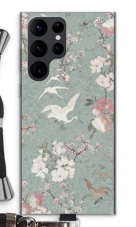 Japanese crane birds blossom