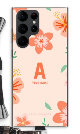 Tropical Pink Flowers Monogram