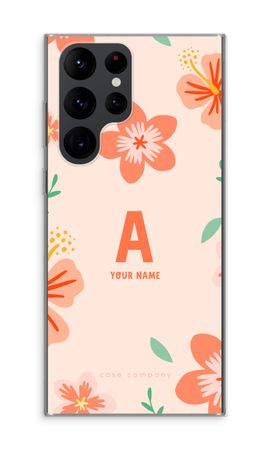 Tropical Pink Flowers Monogram