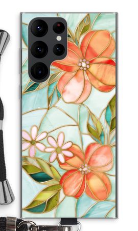 Orange stained glass flower