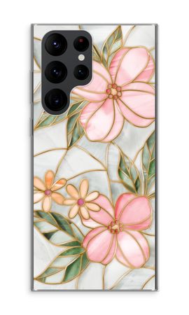 Orange stained glass flower