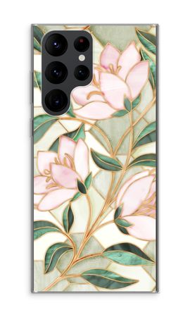 Orange stained glass flower