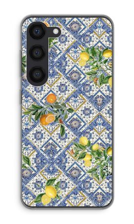 Blue tiles, lemons and oranges - small