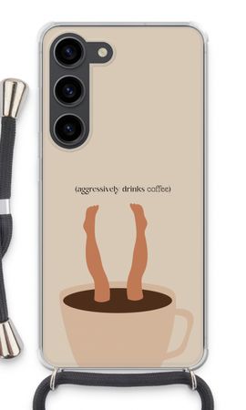 Aggressively drinks coffee