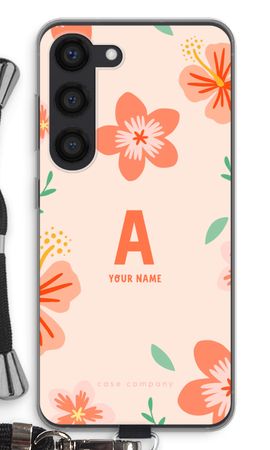 Tropical Pink Flowers Monogram