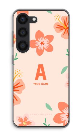 Tropical Pink Flowers Monogram