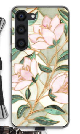 Orange stained glass flower