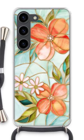 Orange stained glass flower