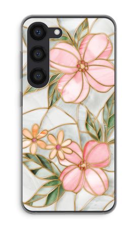 Orange stained glass flower