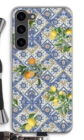 Blue tiles, lemons and oranges - small