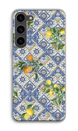Blue tiles, lemons and oranges - small