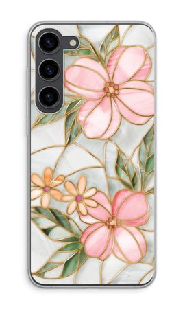 Orange stained glass flower