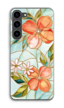 Orange stained glass flower