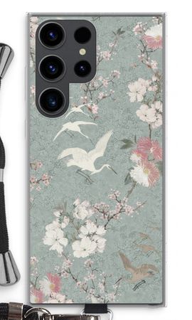 Japanese crane birds blossom