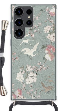 Japanese crane birds blossom