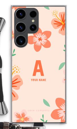 Tropical Pink Flowers Monogram