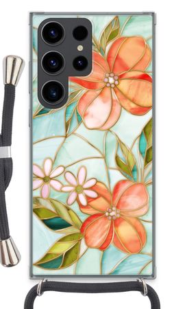 Orange stained glass flower