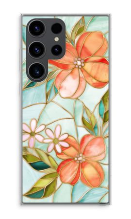 Orange stained glass flower