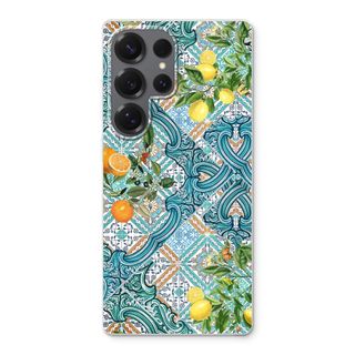 Carreaux bleus, citrons et oranges